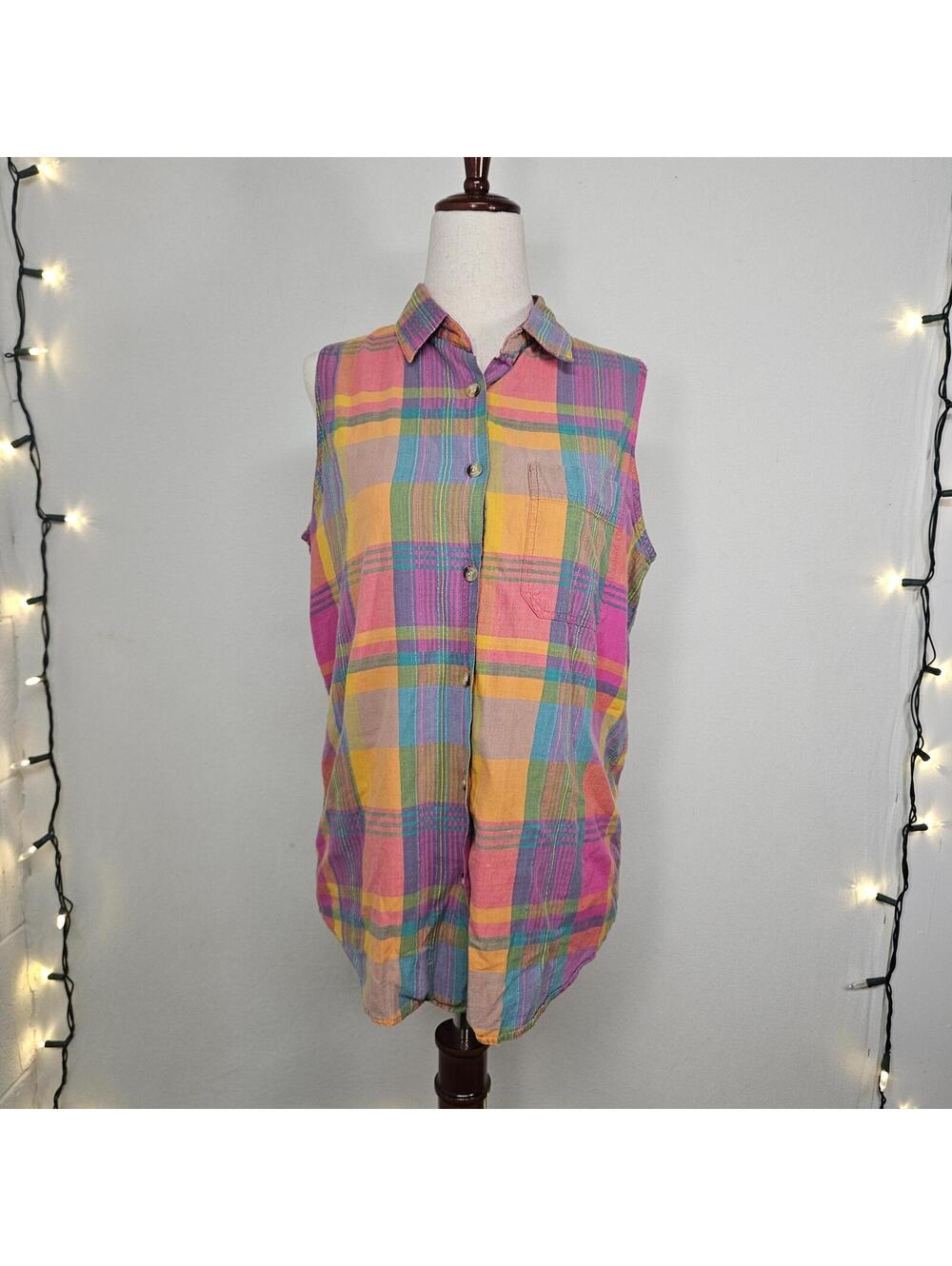 90s red camel button down tank size medium